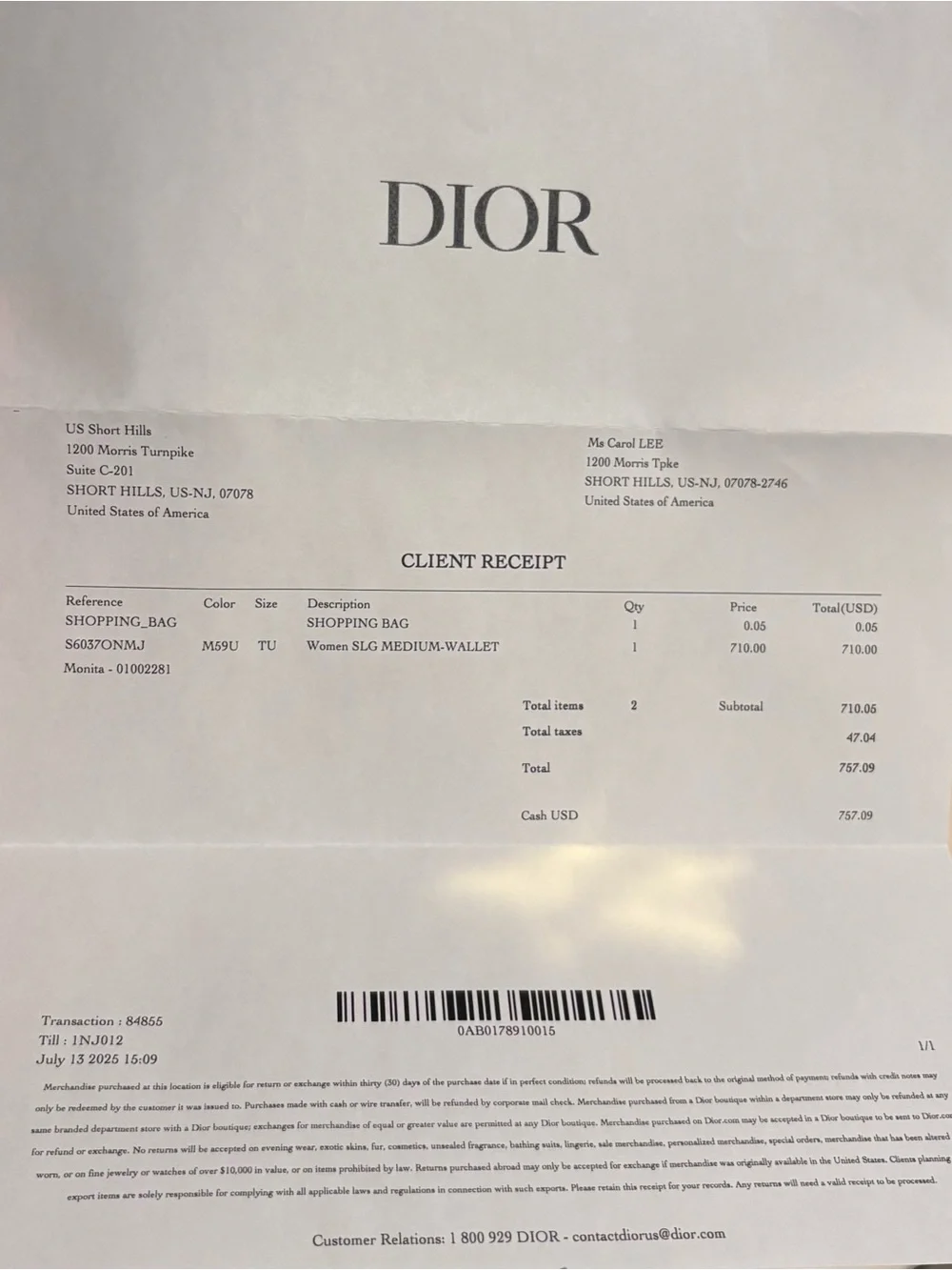 Lady Dior Medium Wallet in Desert Taupe